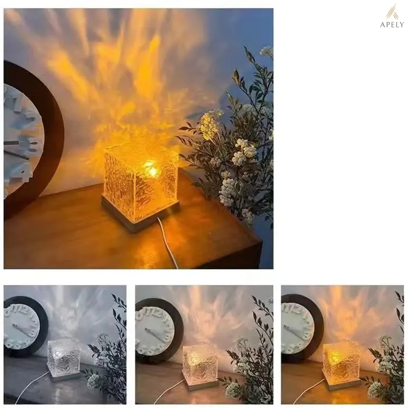 Dynamic Rotating Water Ripple Projector Night Light