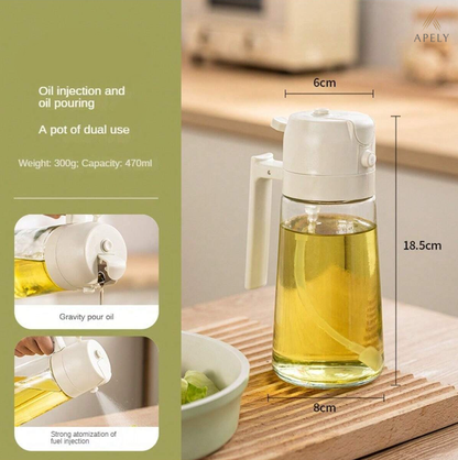 2-In-1 Oil Spray Bottle Multifunction Glass